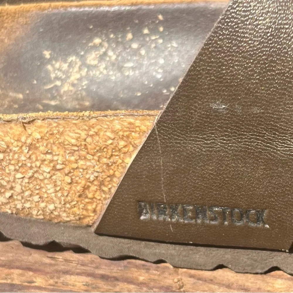 Birkenstock Brown Leather Sandals with Adjustable Buckles - Picture 3 of 5